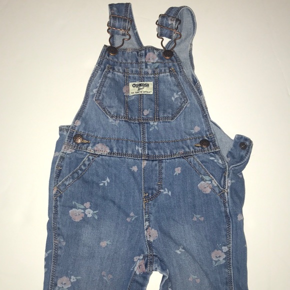 OshKosh floral denim overalls - Picture 1 of 4